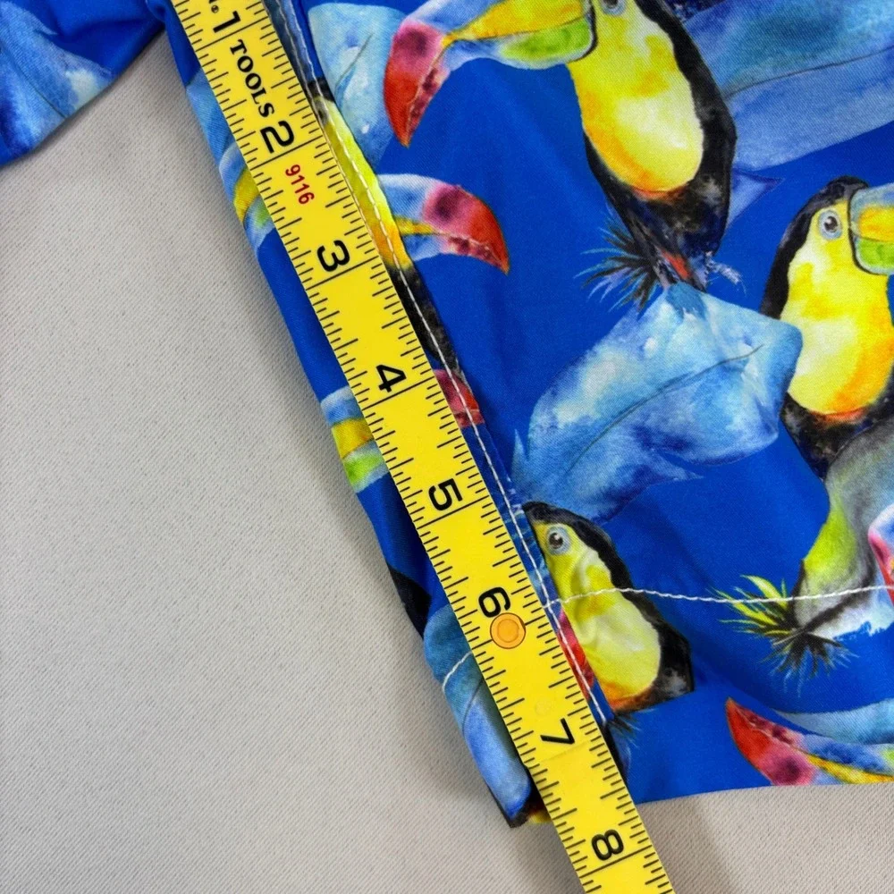 Trunks Surf & Swim Co Mens XL Blue Toucan Print Mesh Liner Board Shorts Swimwear